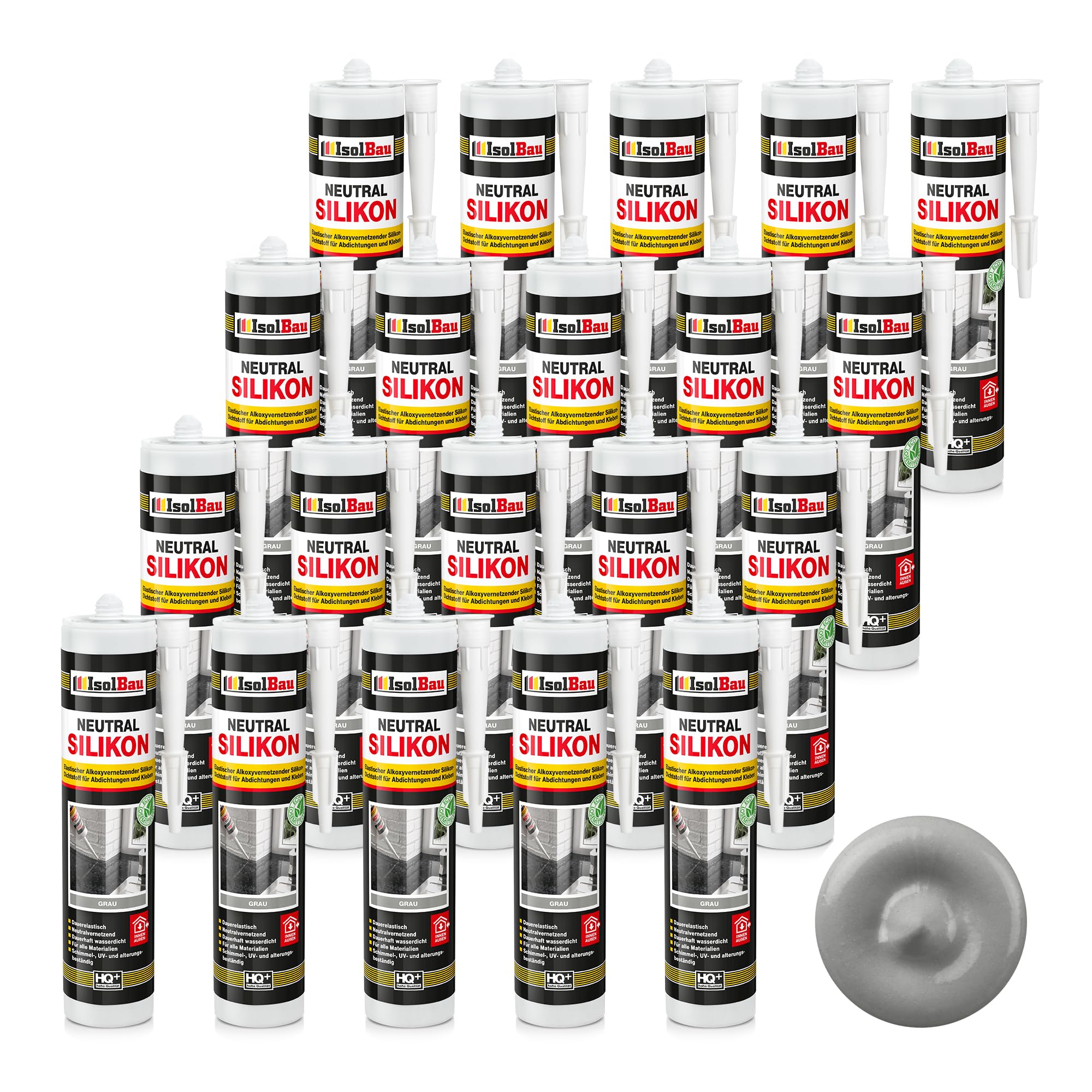 Neutralsilikon Naturstein Silikon Granit Marmor Sanitär Inn/auß 20 X 300ml Grau