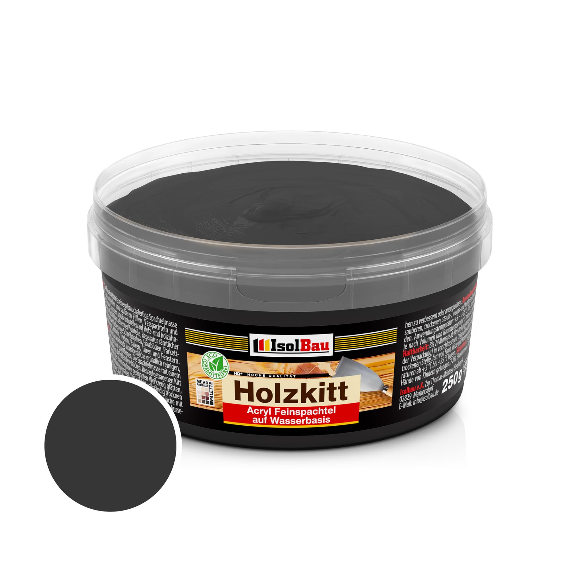 Holzkitt Spachtelmasse Holzspachtelmasse Innen Außen 250g Schwarz ( Nr. 23 )