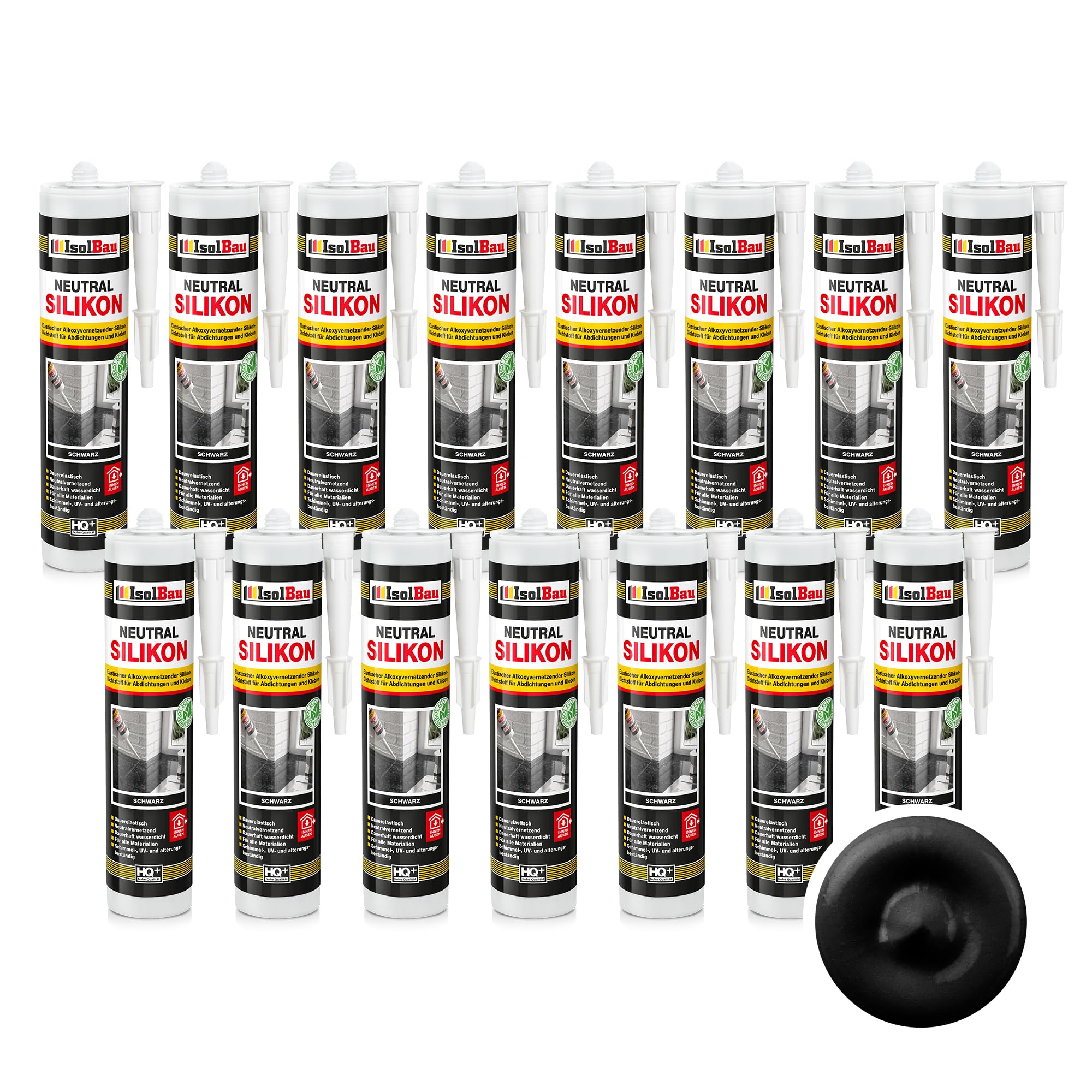 Neutralsilikon Naturstein Silikon Sanitär Marmor Inn/auß 15 X 300ml Schwarz