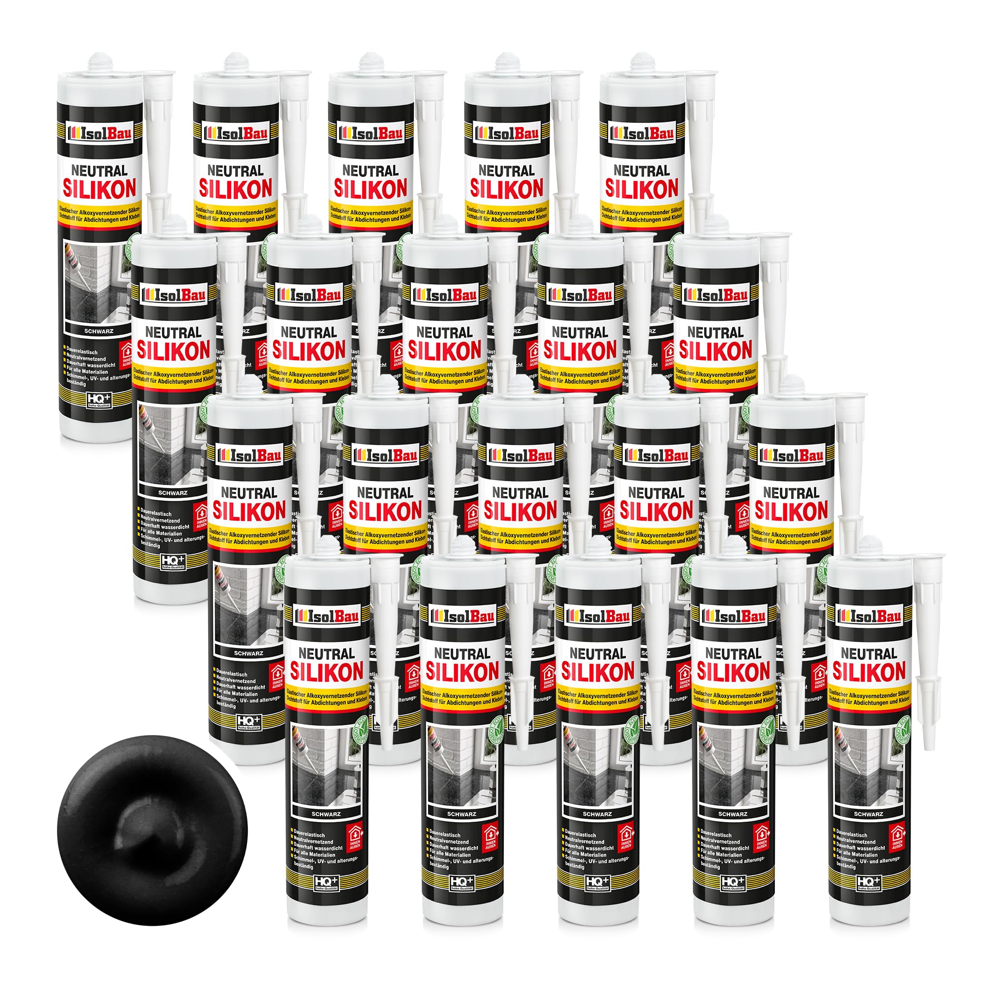 Neutralsilikon Naturstein Silikon Sanitär Marmor Inn/auß 20 X 300ml Schwarz