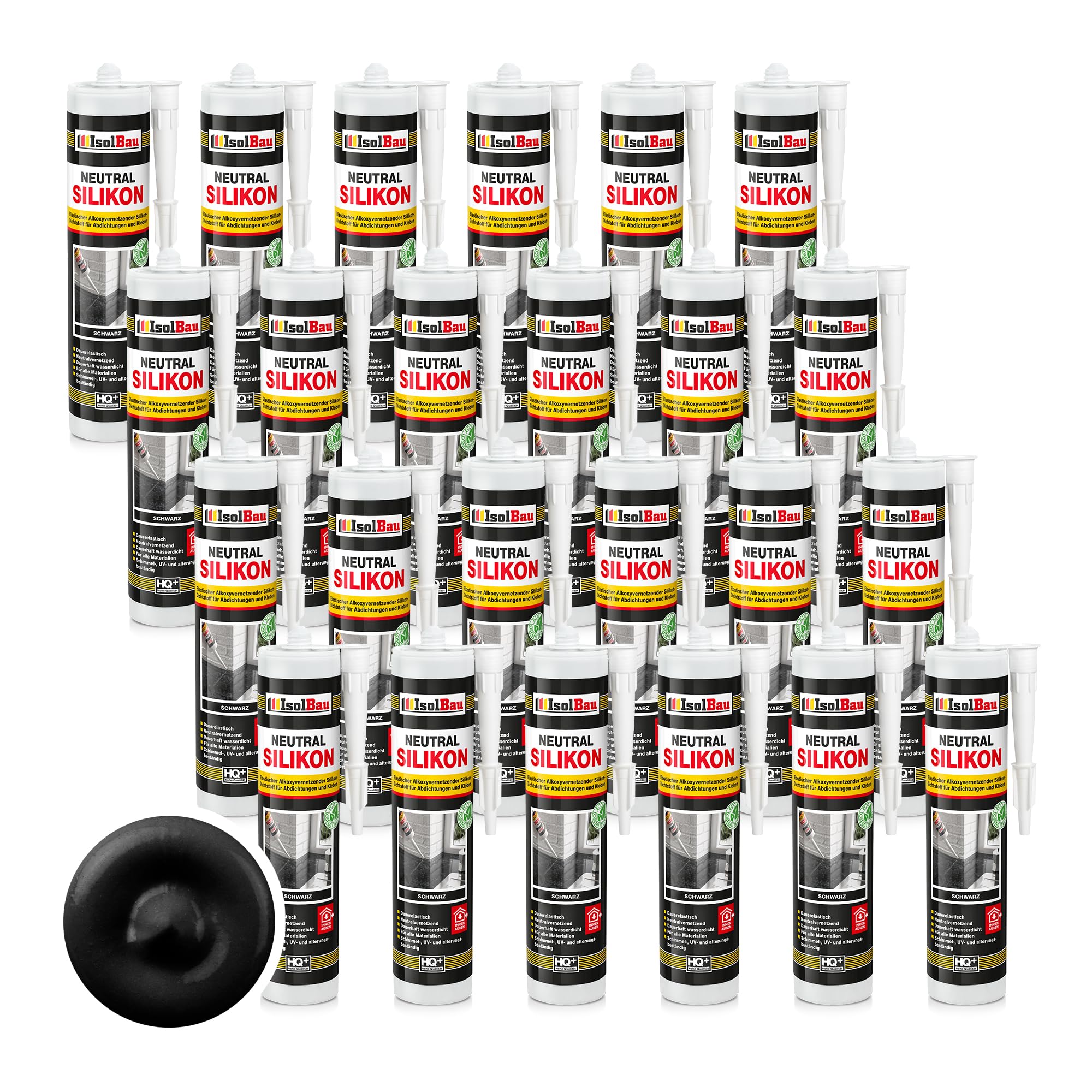 Neutralsilikon Naturstein Silikon Sanitär Marmor Inn/auß 24 X 300ml Schwarz