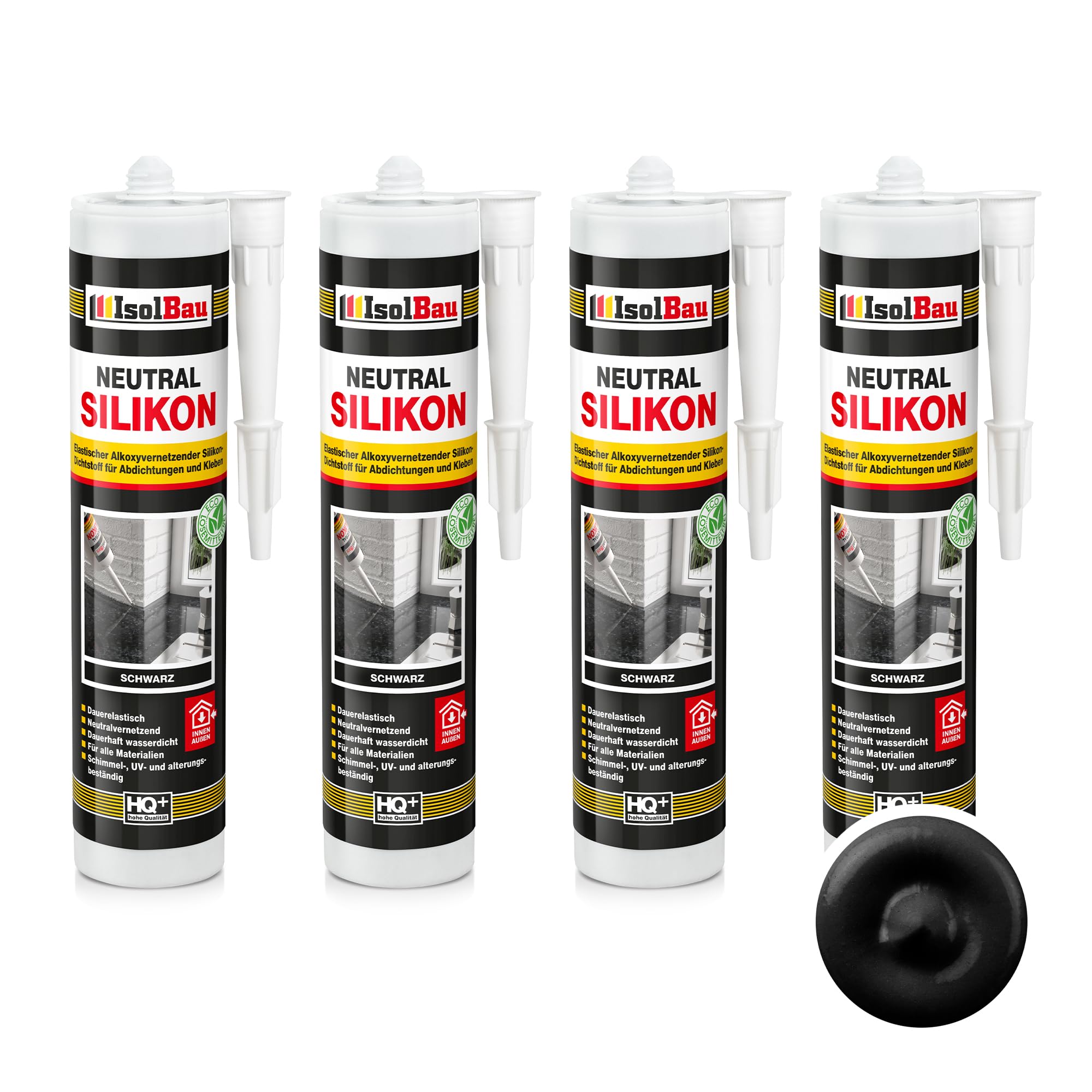 Neutralsilikon Naturstein Silikon Marmor Sanitär Inn/auß 4 X 300ml Schwarz
