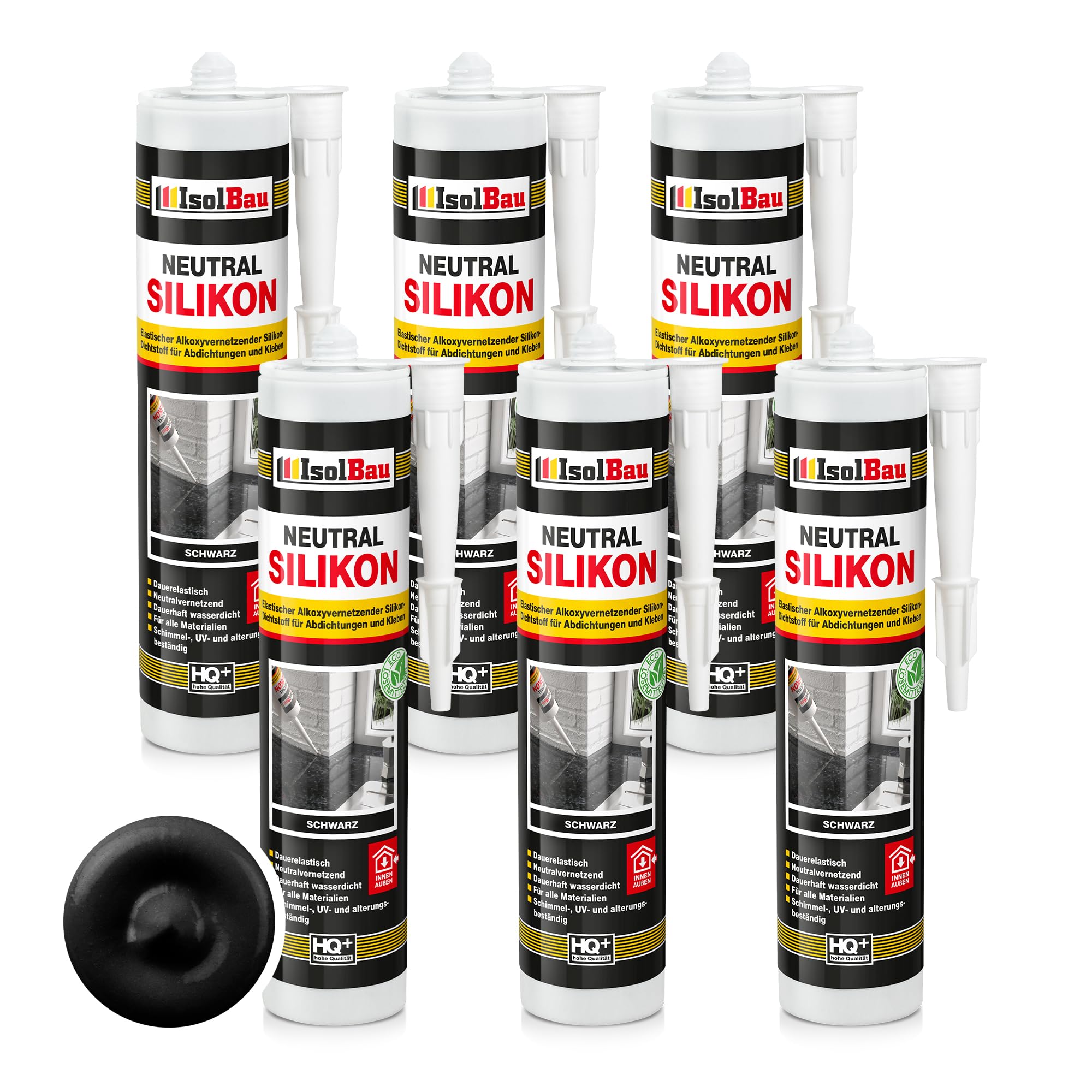 Neutralsilikon Naturstein Silikon Marmor Sanitär Inn/auß 6 X 300ml Schwarz