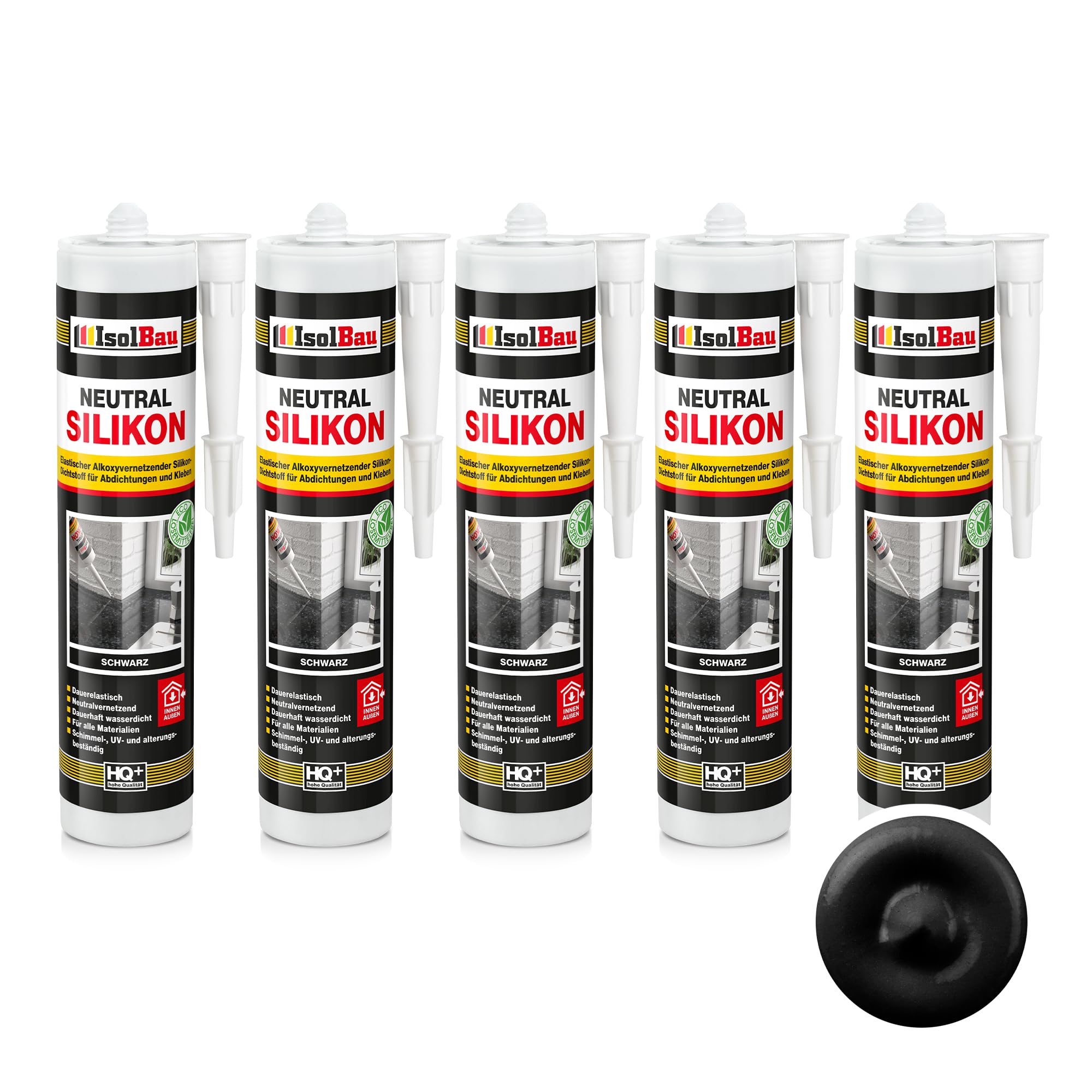 Neutralsilikon Naturstein Silikon Marmor Sanitär Inn/auß 5 X 300ml Schwarz