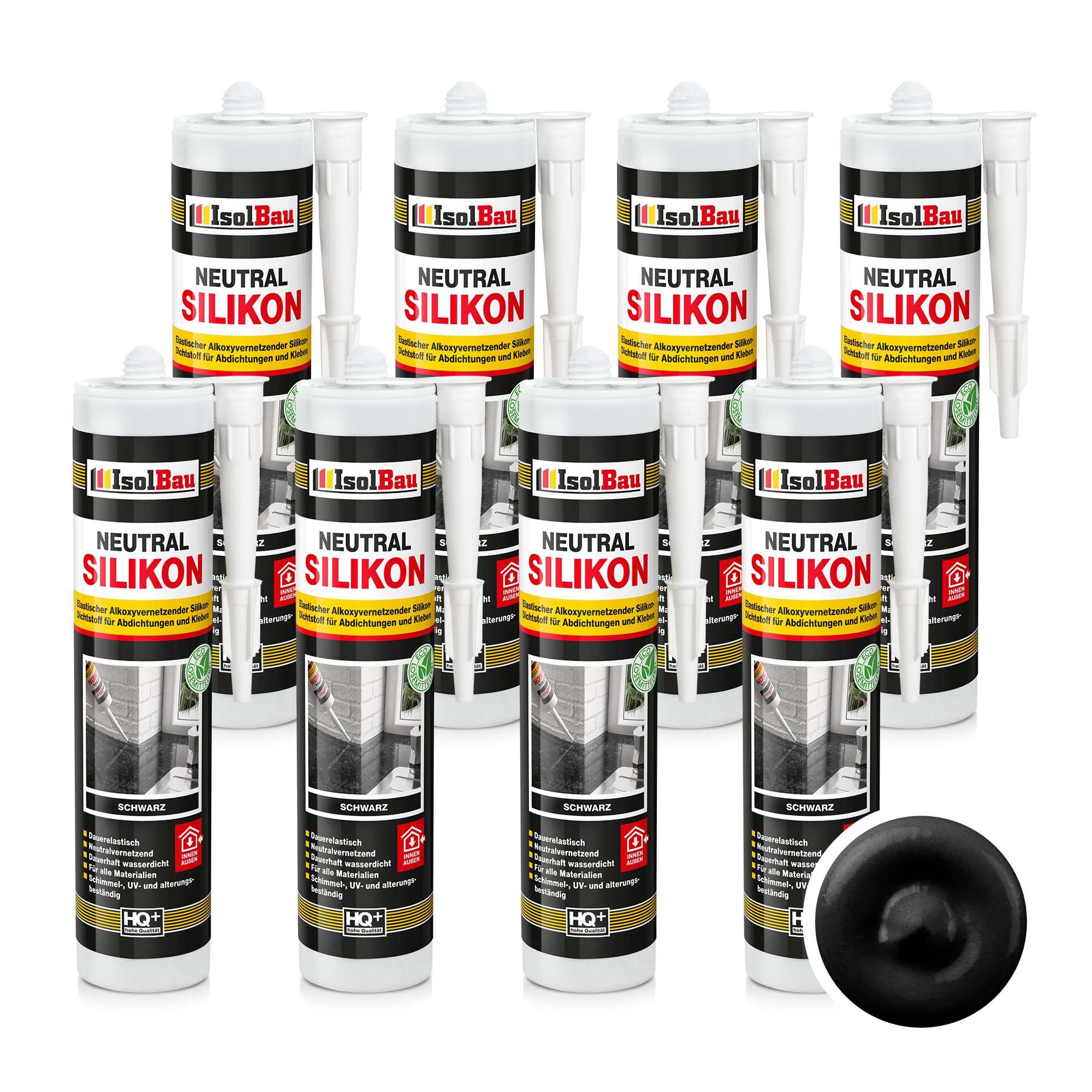 Neutralsilikon Naturstein Silikon Sanitär Marmor Inn/auß 8 X 300ml Schwarz