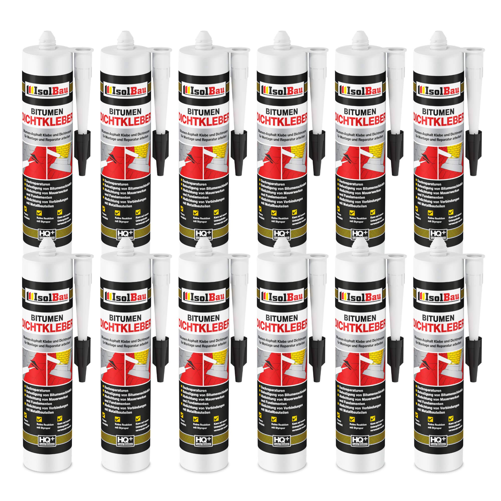 Bitumenkleber 12 X 310 Ml Dachdichtstoff Bitumen Dichtmasse Schindelkleber