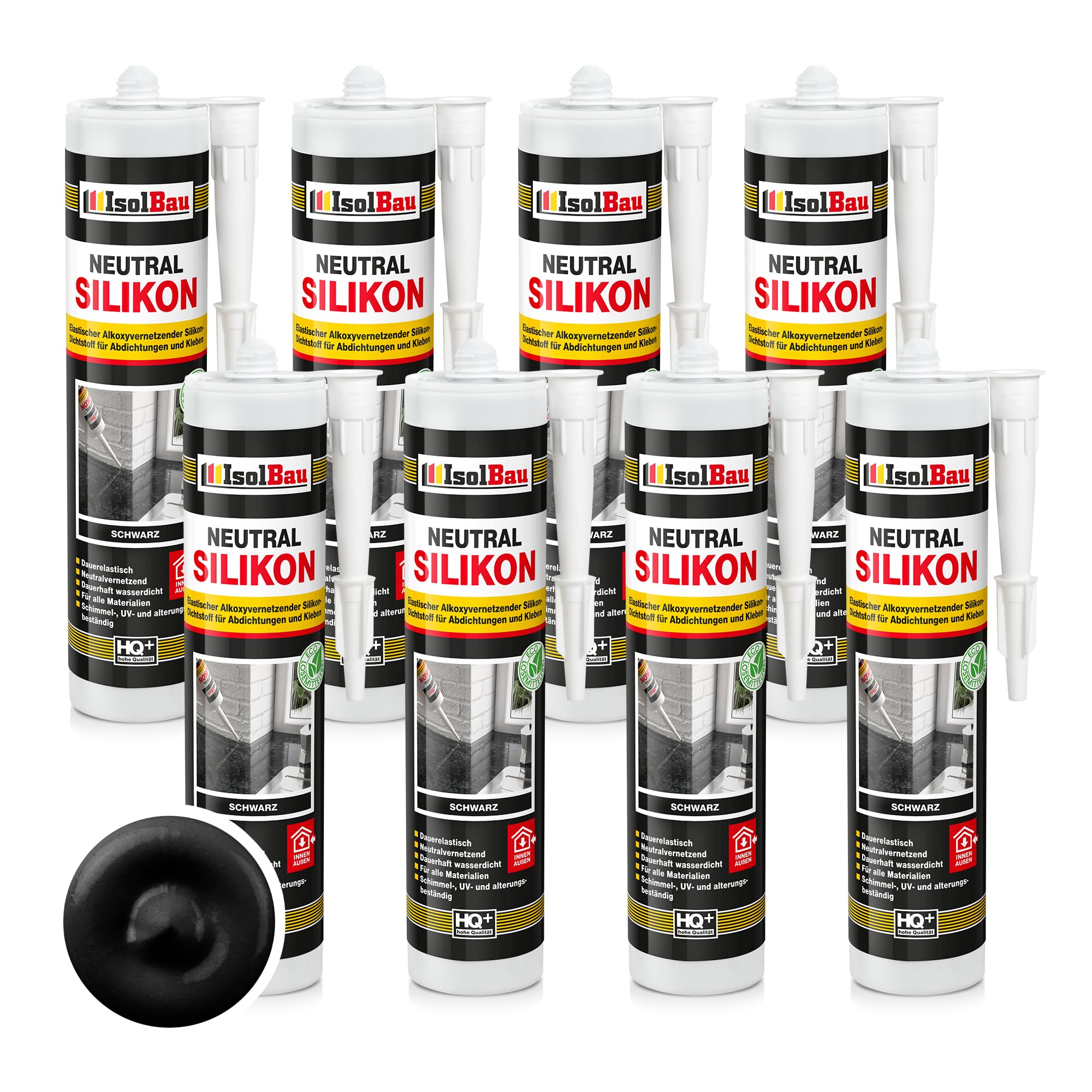 Neutralsilikon Naturstein Silikon Marmor Sanitär Inn/auß 8 X 300ml Schwarz
