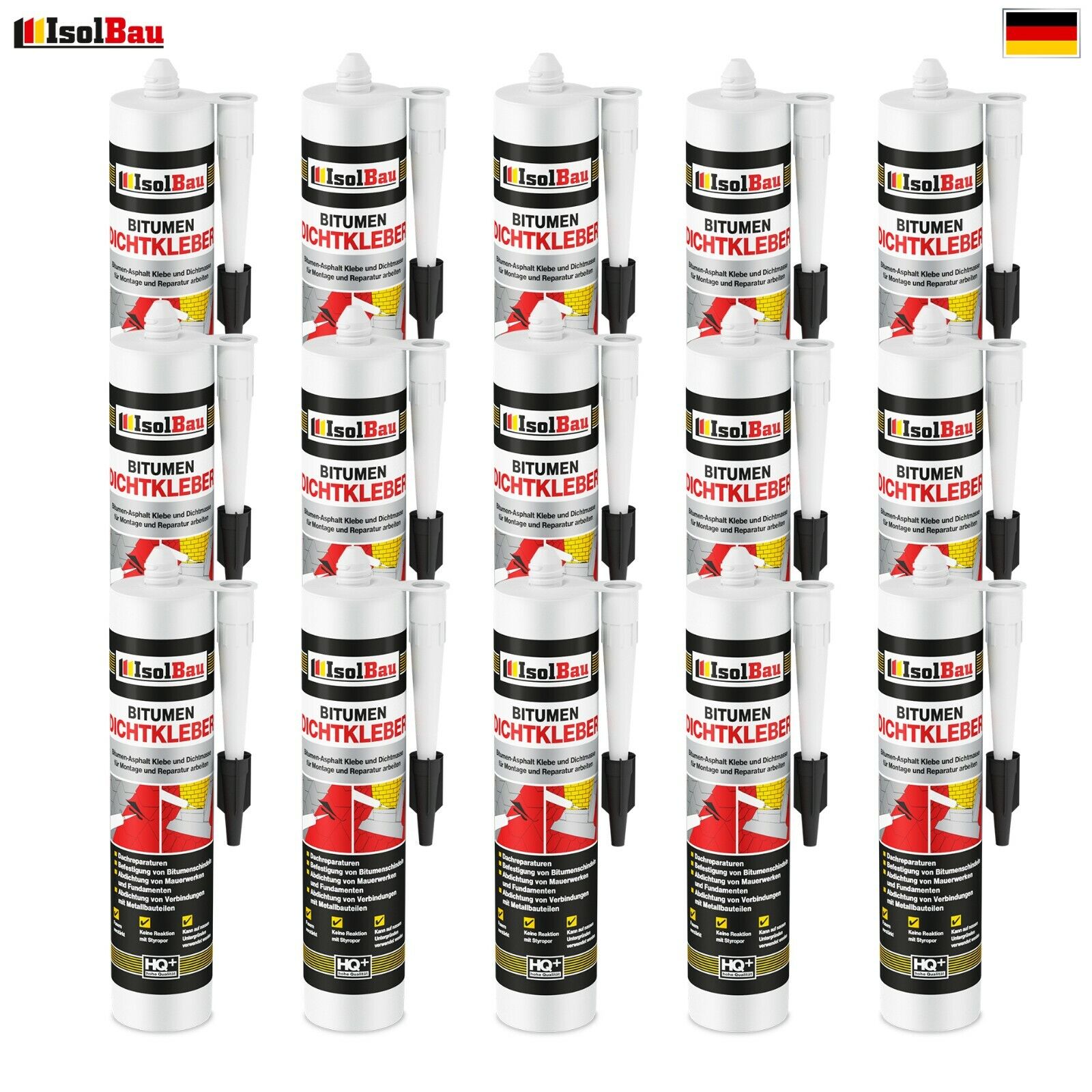 Bitumenkleber 15 X 310 Ml Dachdichtstoff Bitumen Dichtmasse Schindelkleber