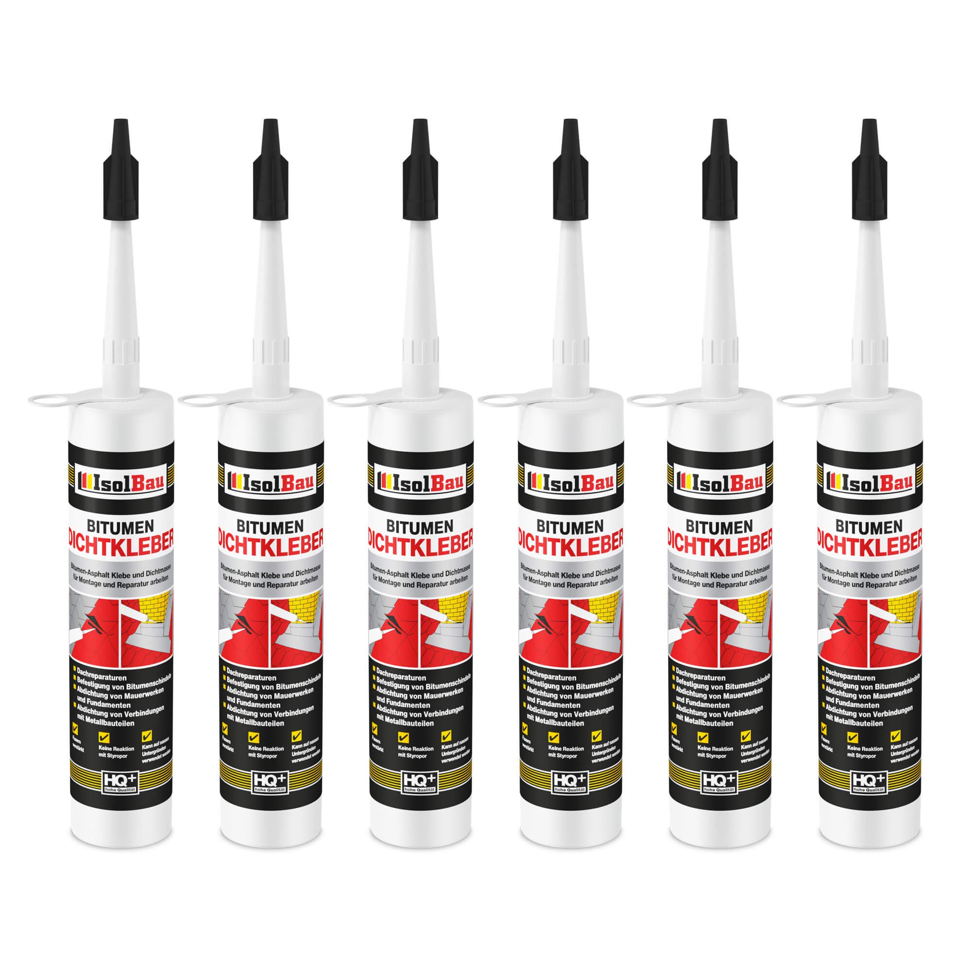 Bitumenkleber 6 X 310 Ml Dichtstoff Dachdicht Bitumen Dichtmasse Schindelkleber