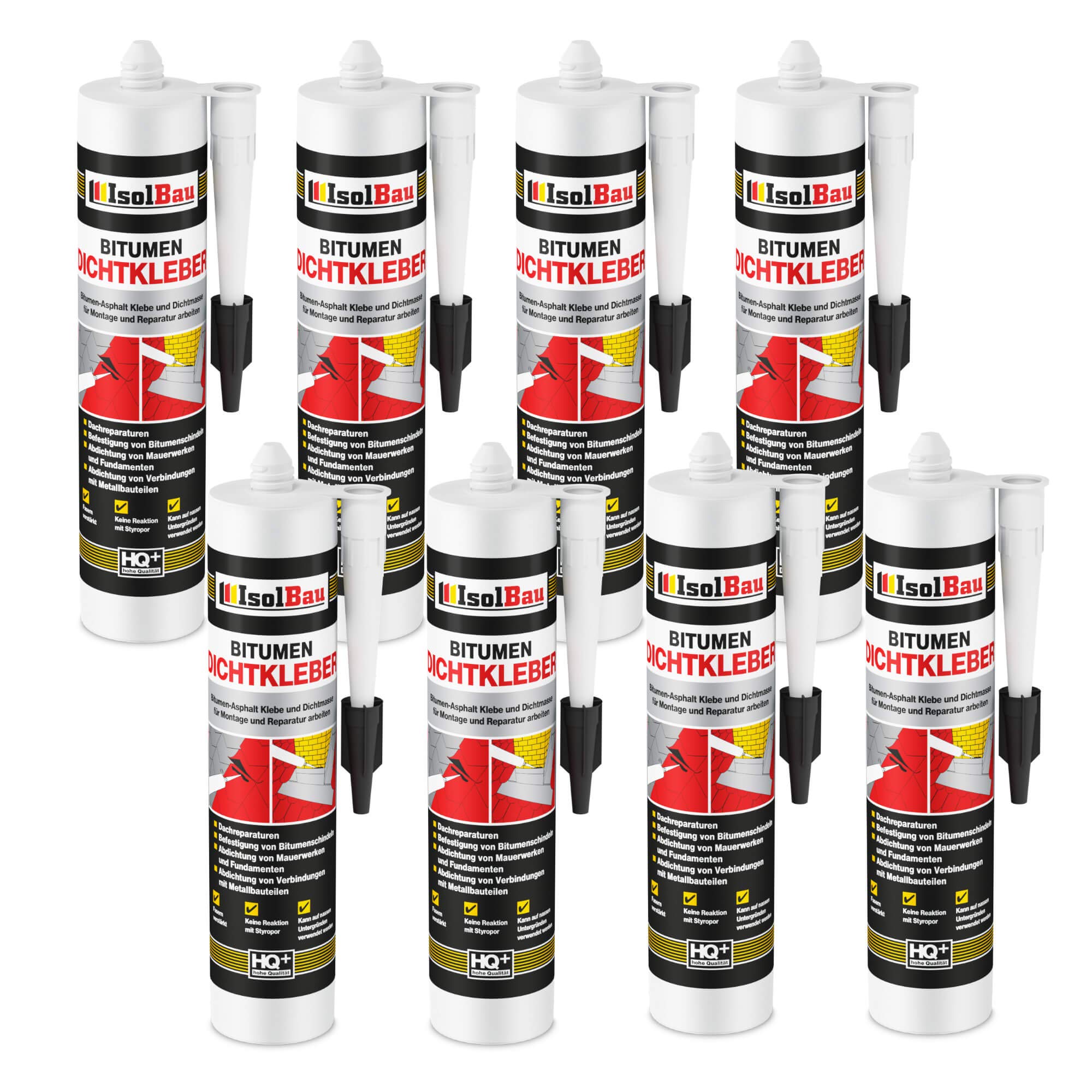 Bitumenkleber 8 X 310 Ml Dachdichtstoff Bitumen Dichtmasse Schindelkleber