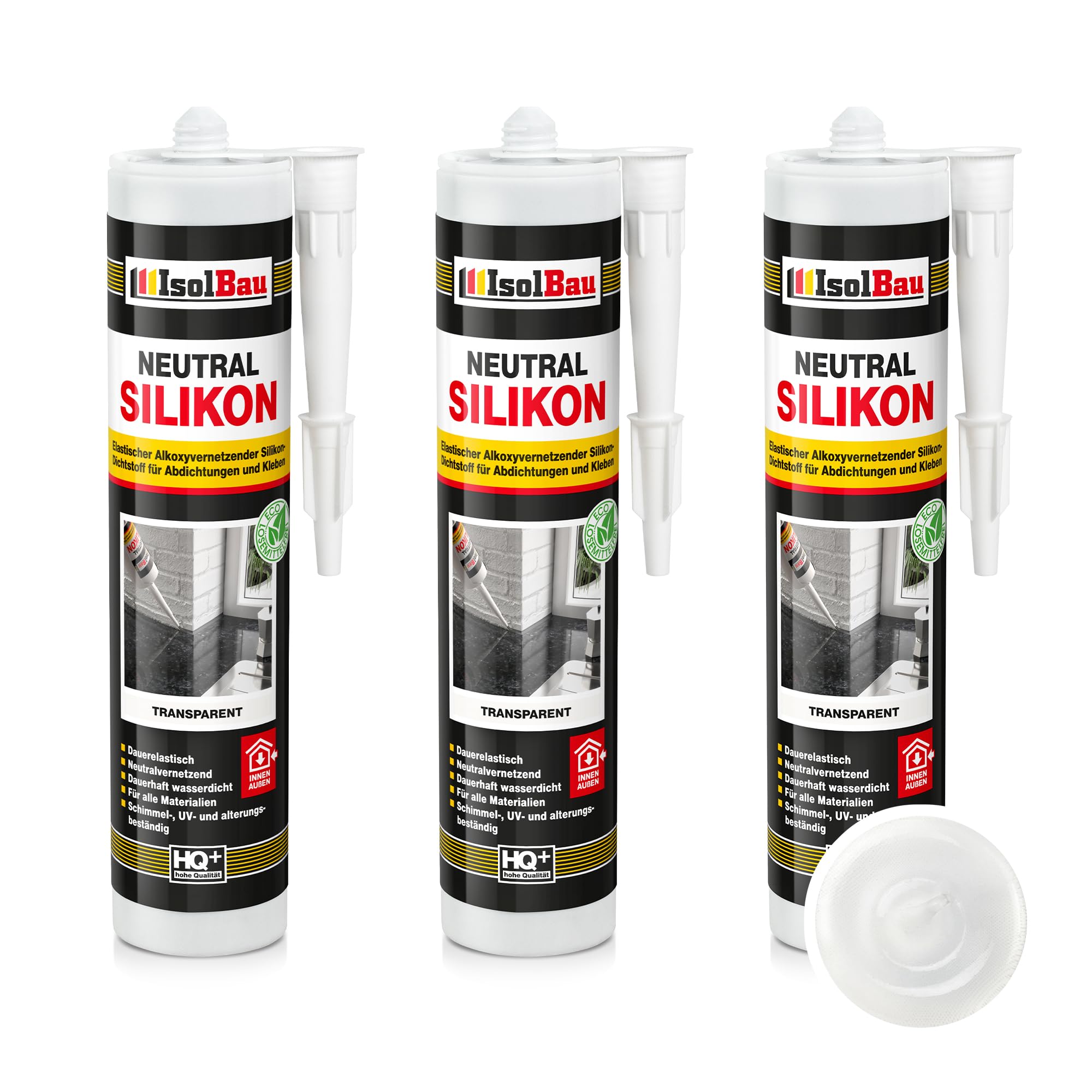 Neutralsilikon Naturstein Silikon Marmor Sanitär Inn/auß 3 X 300ml Transparent