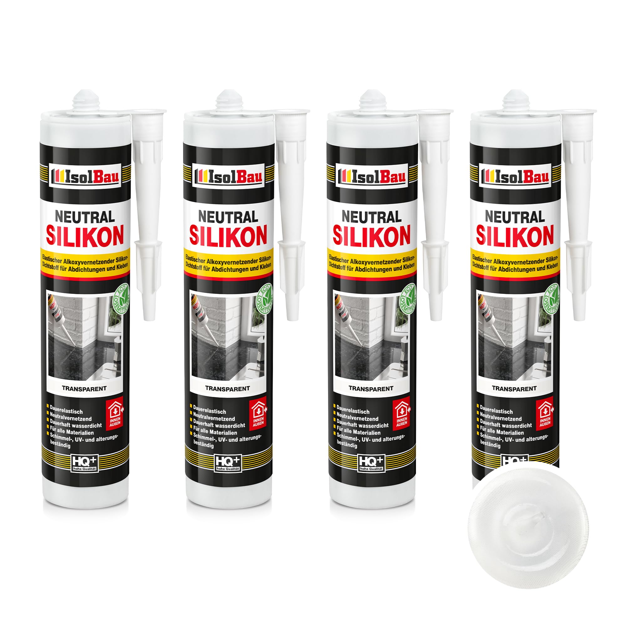 Neutralsilikon Naturstein Silikon Sanitär Marmor Inn/auß 4 X 300ml Transparent