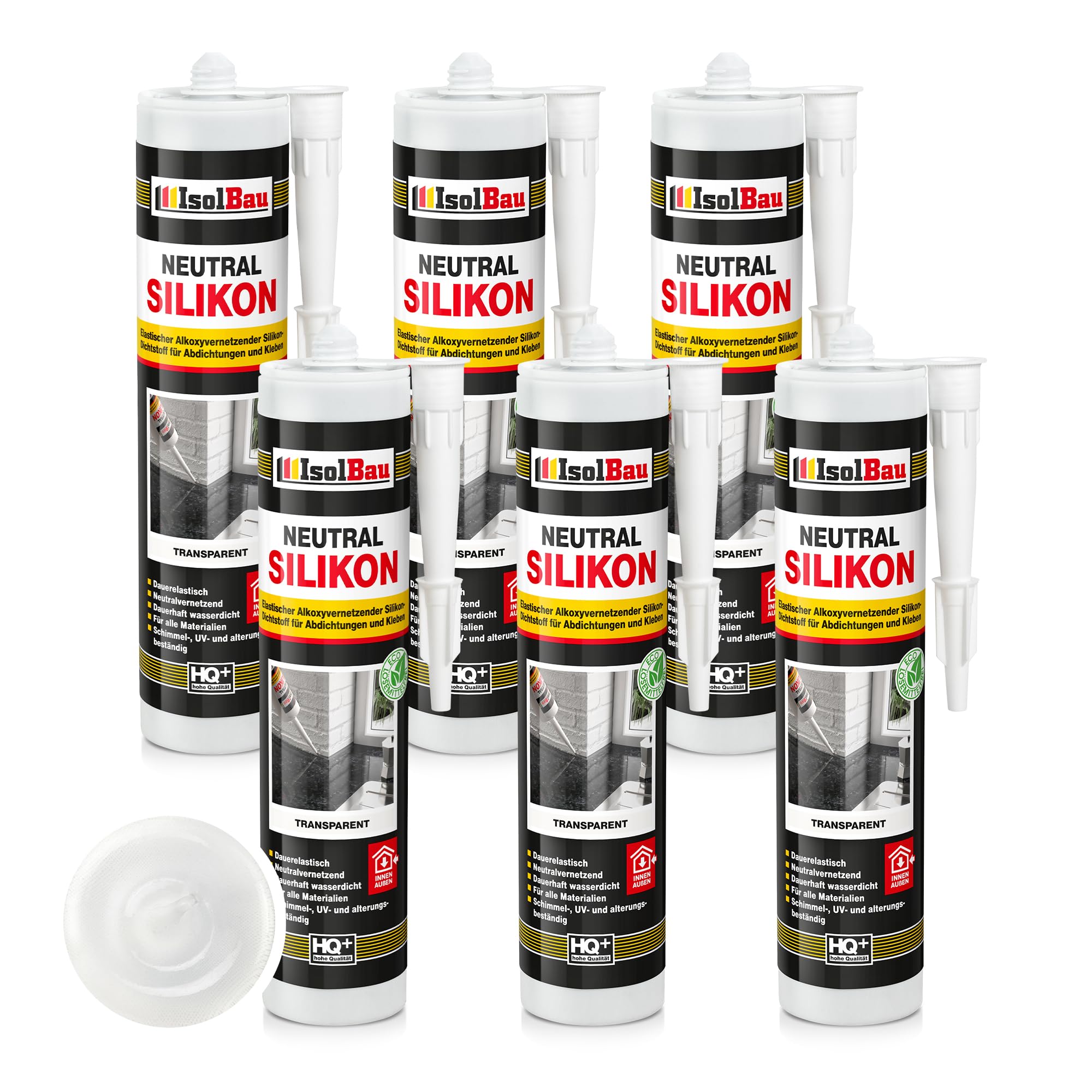 Neutralsilikon Naturstein Silikon Sanitär Marmor Inn/auß 6 X 300ml Transparent