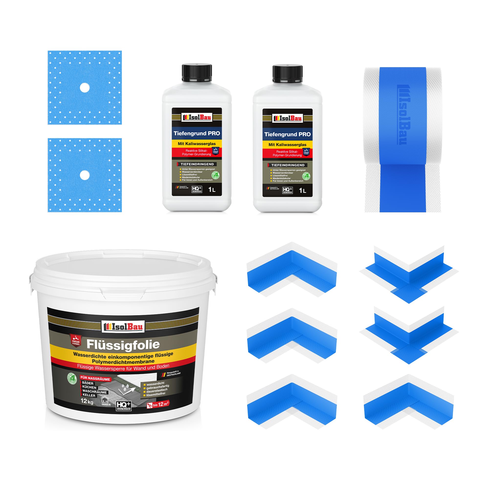 Dichtset Dusche Flüssigfolie 12 Kg Abdichtset Dichtband Set Bad Duschelement