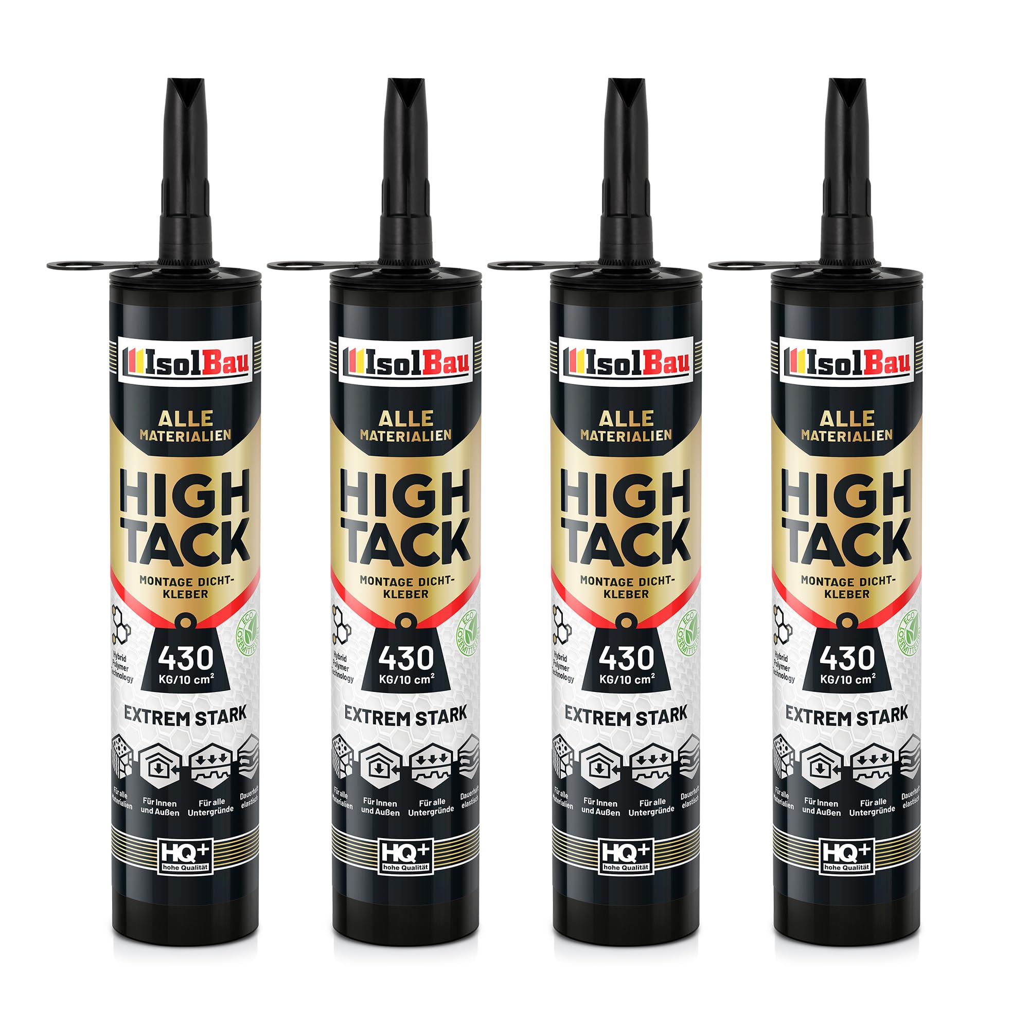 Montagekleber High Tack Baukleber 4x 530g Dichstoff Hybrid Polymer 430kg/10cm²