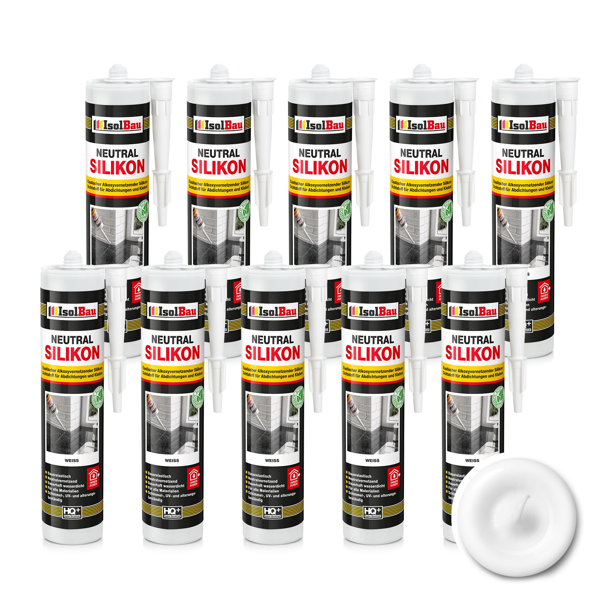 Neutralsilikon Naturstein Silikon Granit Marmor Sanitär Inn/auß 10 X 300ml Weiss