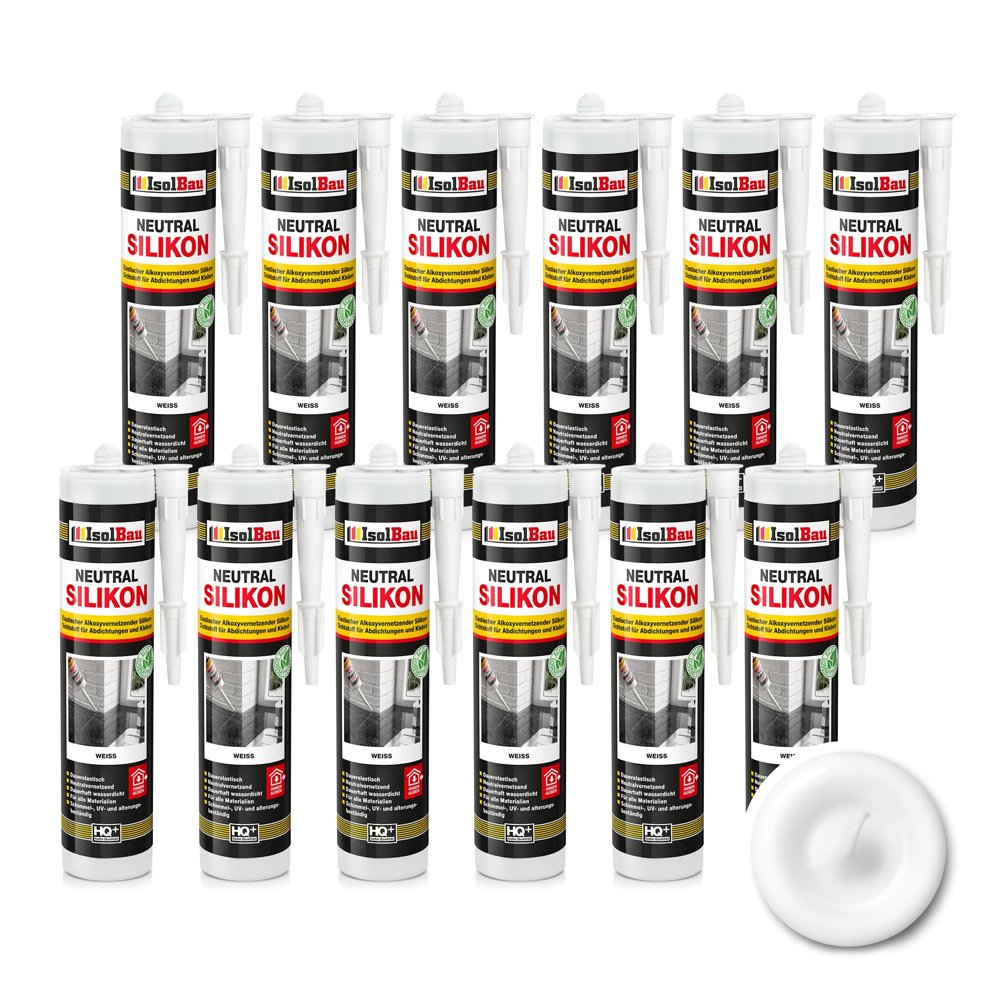 Neutralsilikon Naturstein Silikon Granit Marmor Sanitär Inn/auß 12 X 300ml Weiss