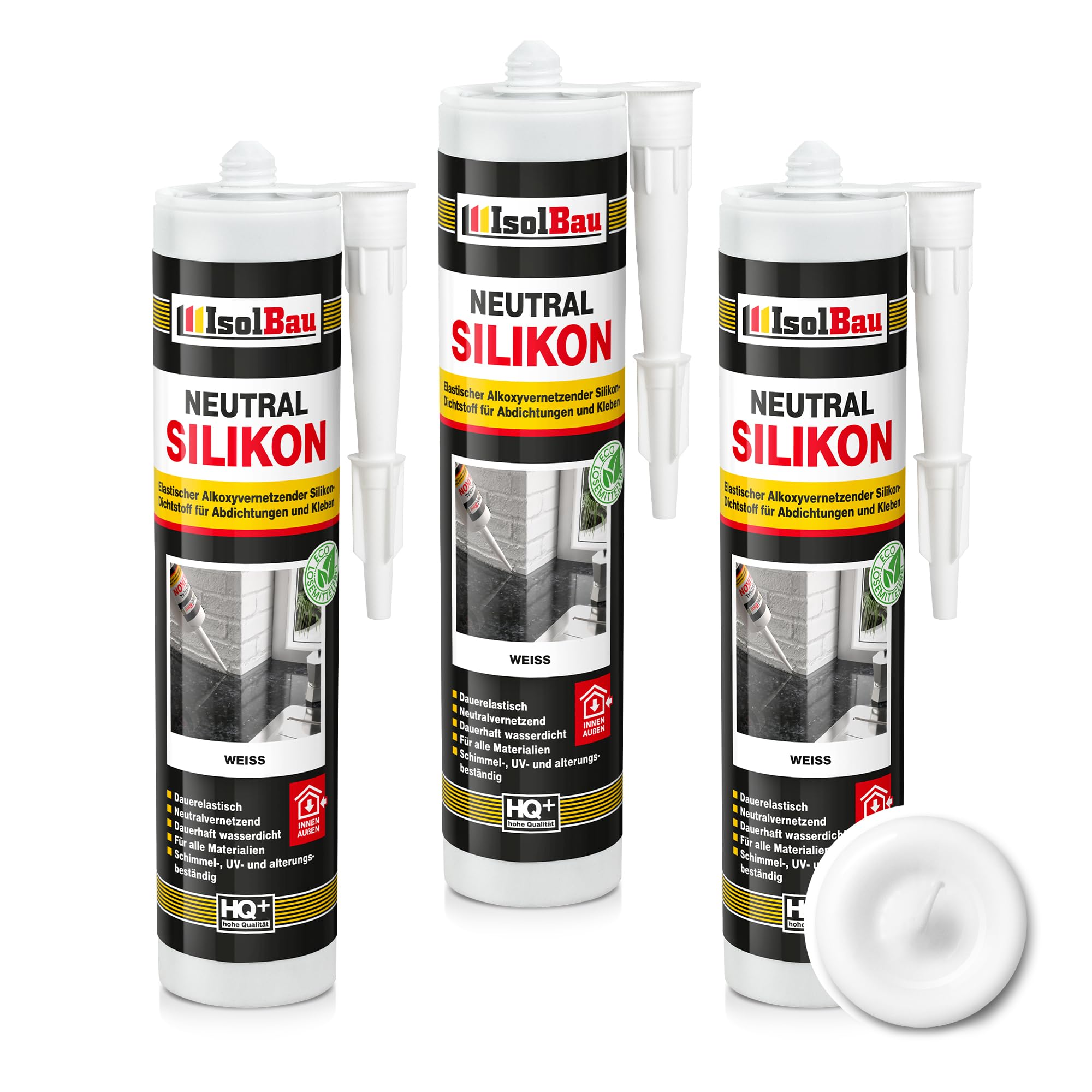 Neutralsilikon Naturstein Silikon Marmor Granit Sanitär Inn/auß 3 X 300ml Weiss