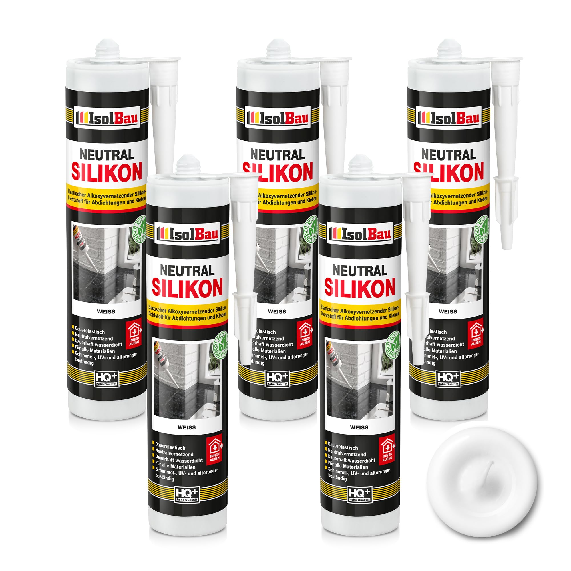 Neutralsilikon Naturstein Silikon Granit Marmor Sanitär Inn/auß 5 X 300ml Weiss