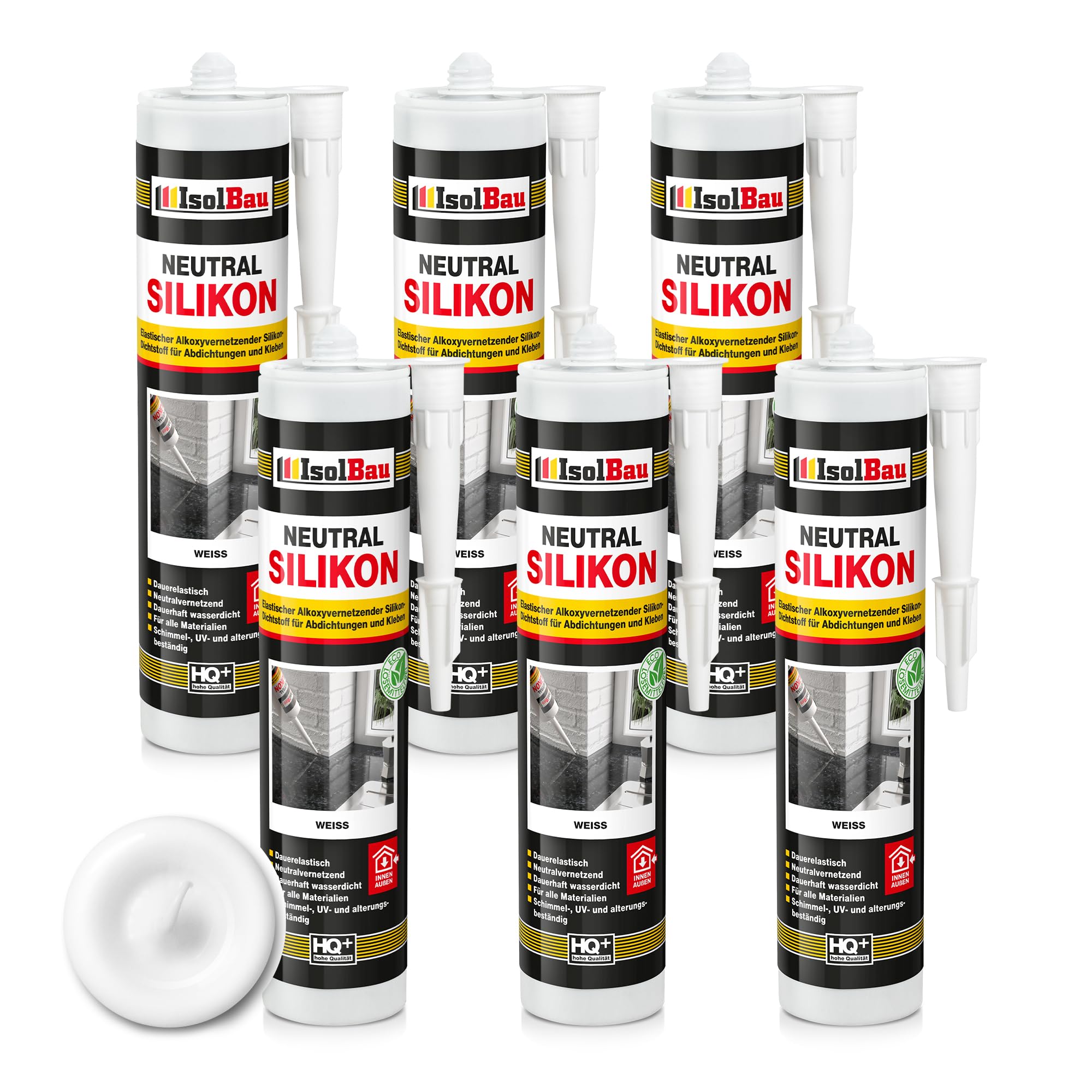 Neutralsilikon Naturstein Silikon Marmor Granit Sanitär Inn/auß 6 X 300ml Weiss