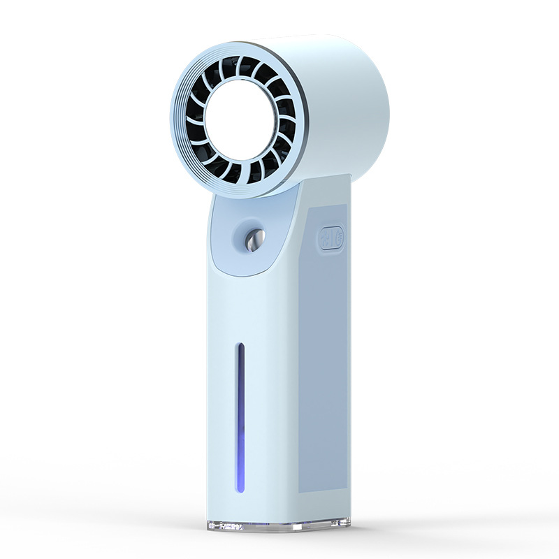 Jssevn - Tragbarer Ventilator Mit Eiskühlung, Wiederaufladbarer 5-stufiger Persönlicher Ventilator Mit Feinnebelfunktion, Ventilator
