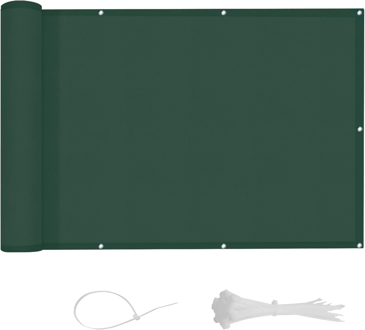 Jssevn - Balkon-sichtschutz 90 X 300 Cm, Wasserdicht, Blickdicht Mit Uv-schutz, Sonnenschutz Für Garten Und Terrasse, Inklusive Kabelbinder, Grün