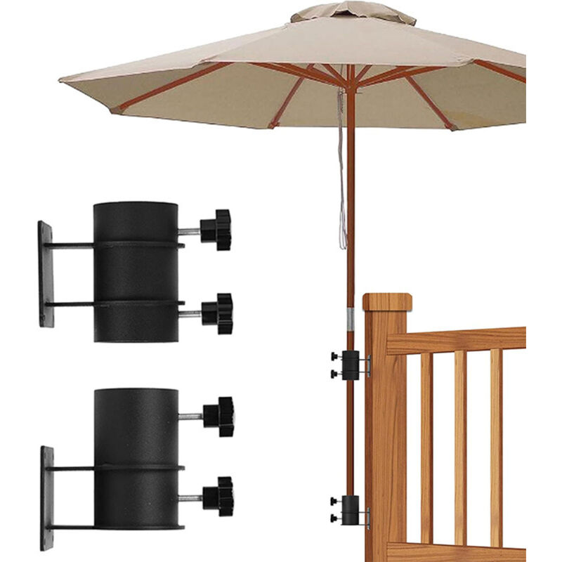 Jssevn - Robuster, Verstellbarer Sonnenschirmständer Aus Metall Für Geländer – Geeignet Für Tische Bis Zu 5 Cm Dicke – Windfestes Design Für Optimale Stabilität