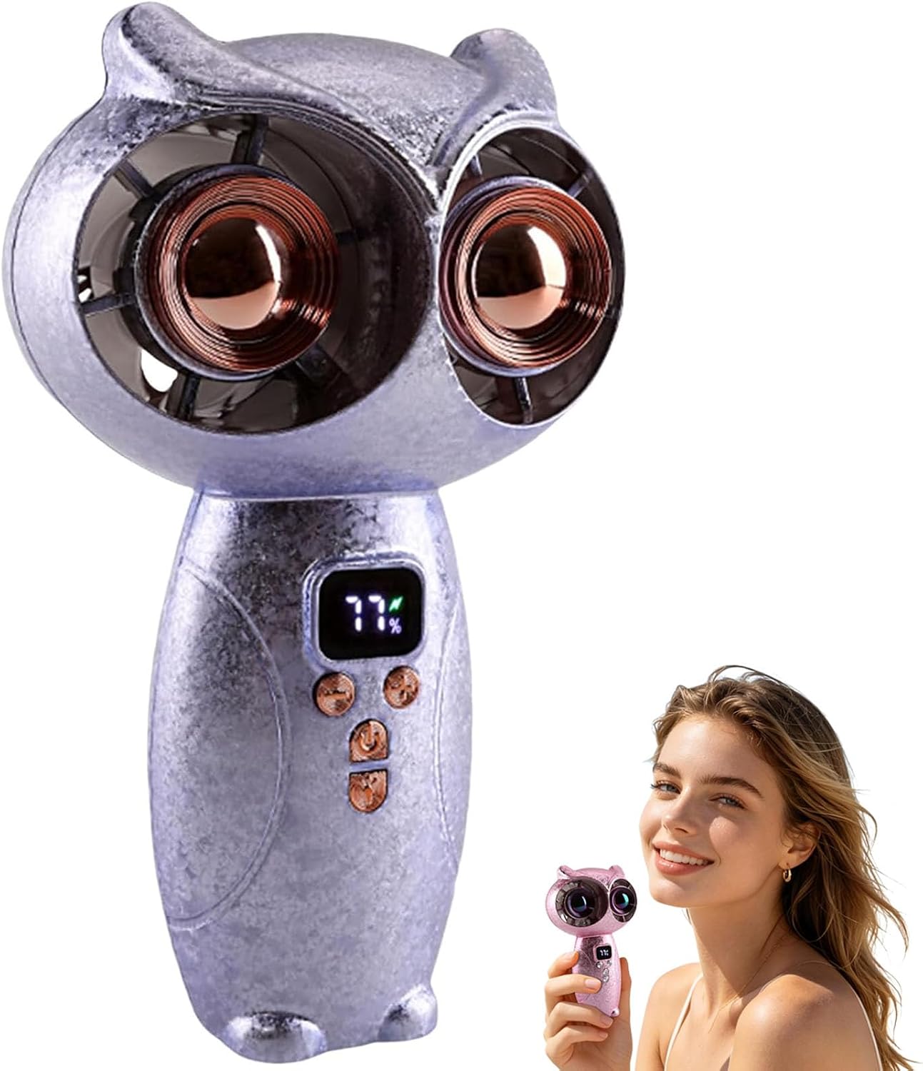 Jssevn - Tragbarer Doppelturboventilator Mit Led-anzeige, 100 Geschwindigkeitsstufen, 3000-mah-akku, Starker Luftstrom, Ideal Für Den Einsatz
