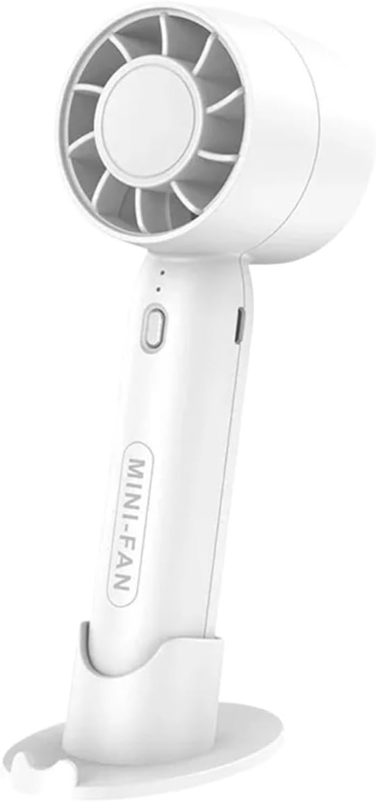 Jssevn - Mini-ventilator, Tragbarer Usb-ventilator Mit Umgebungslicht, Für Zuhause, Büro, Schule, Outdoor (weiß)