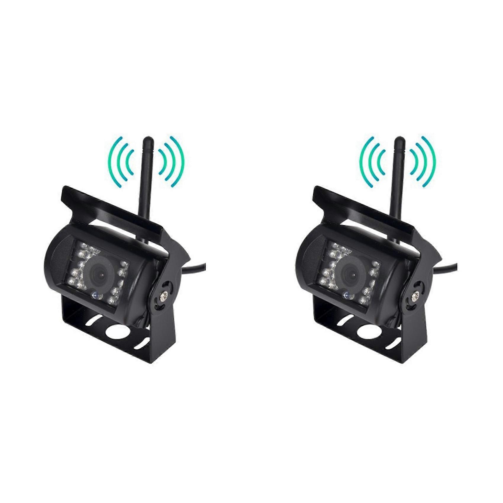 2x Wlan-rückfahrkamera Für Auto, Lkw, Wohnmobil Und Anhänger – Kabellos, Kompatibel Mit Ios Und Android