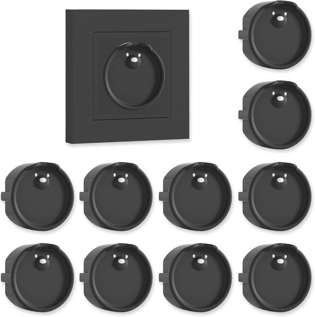 10er-pack Silikon-steckdosenabdeckungen (f-förmig) – Dekorativer Schutz/staubschutz – Schwarz