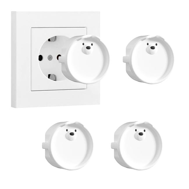 Set Mit 4 Typ-f-steckdosen (4 Weiße), Silikonbox, Dekorative Abdeckung/staubschutzabdeckung, Steckdosenabdeckung, Staubschutzkappe, Di