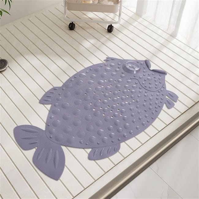 Rutschfeste Badematte Für Kinder, Maschinenwaschbar, Pvc-badematte Mit Saugnäpfen, Für Badezimmer, Dusche (grau 35x64cm)