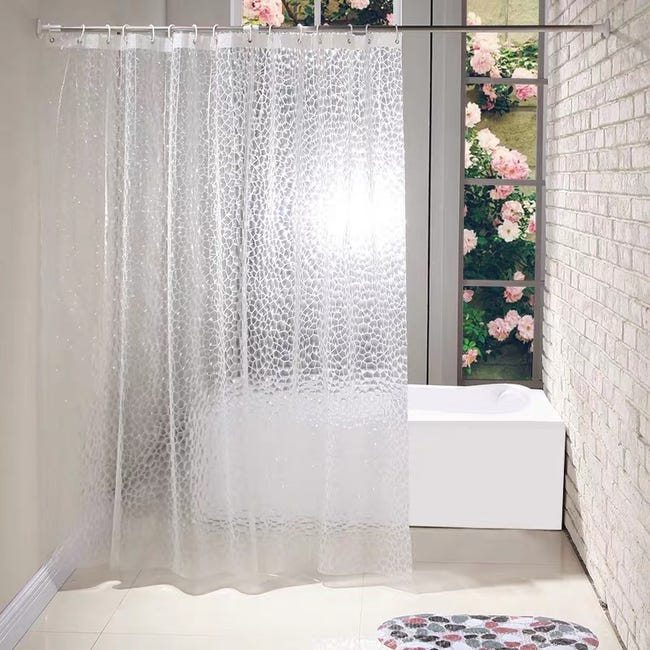 Dicker, Transparenter, Wasserdichter Und Schimmelresistenter Eva-duschvorhang, 180 X 180 Cm