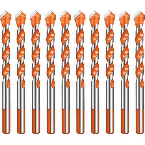 Aiducho Lot De 10 Ultimate Bohrer Spiralbohrkopf Wand Keramik Glas Stanzen Loch Arbeitsset 6mm