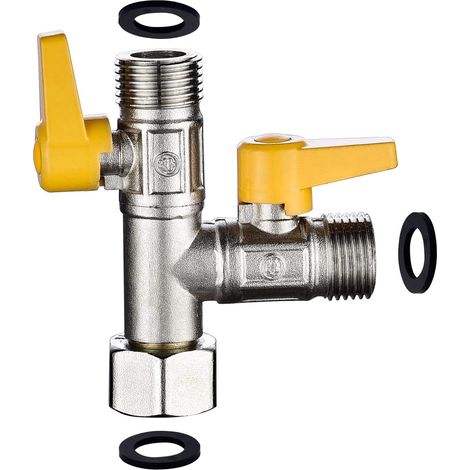 Aiducho 3-wege-ventil 1/2" T-stück Für Handbrause Und Duschkopf, Duscharm, 3-wege-umstelladapter Aus Messing, Absperrventil