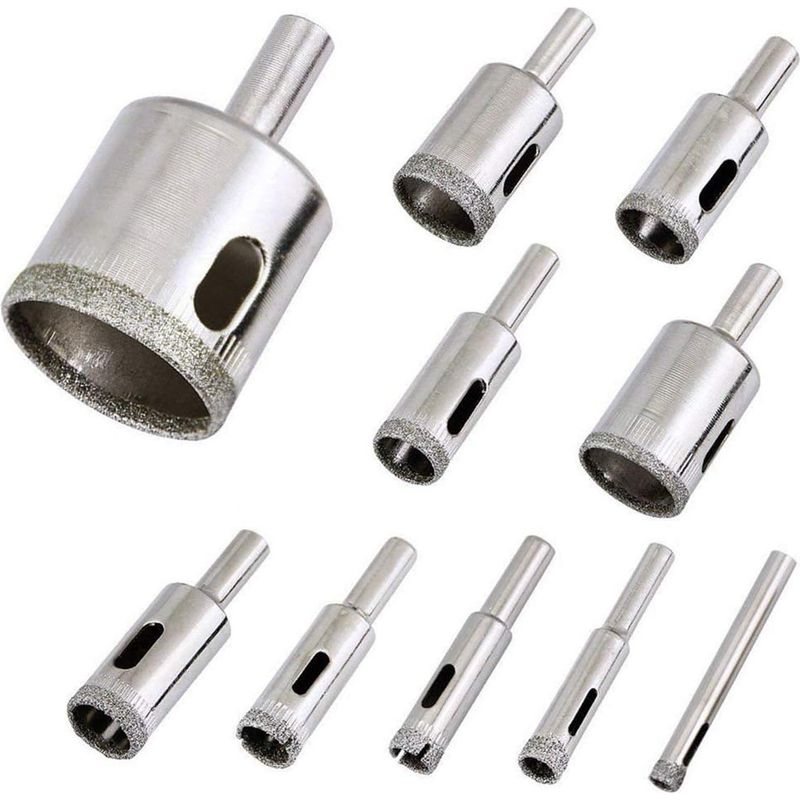 Set Mit 10 Diamantbohrern Für Keramik, Glas, Porzellan Und Fliesen – 6 Mm Bis 30 Mm