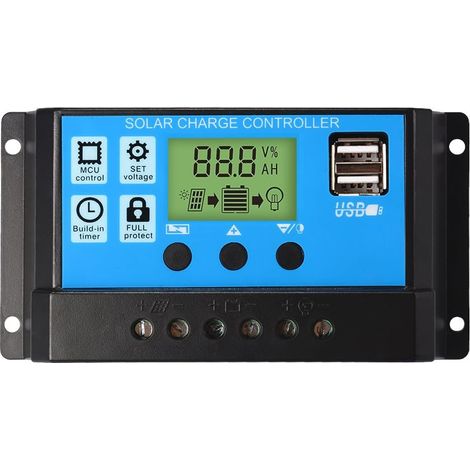 12v/24v 20a Solarladeregler Mit Lcd-bildschirm, Pwm Und Usb-anschluss