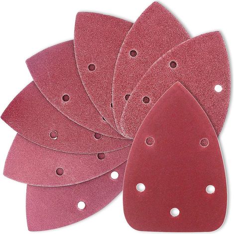 Aiducho 56-teiliges Set Schleifblätter Mit Verschiedenen Körnungen (60, 80, 120, 180, 240, 320, 400) Für Schleifmaschinen, 5 Löcher