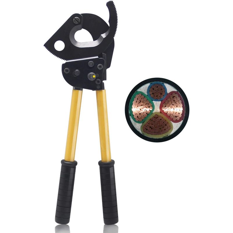Manueller Ratschen-kabelschneider 400 Mm² – Länge 360 Mm – Für Kupfer-/aluminiumleiter – Leichtes, Ergonomisches Design – Sauberer, Splitterfreier Schnitt