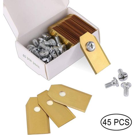 Packung Mit 45 Titan-rasenmähermessern Für Husqvarna Und Gardena – 35 X 18 X 0,75 Mm – Schnelle Montage Mit Schrauben