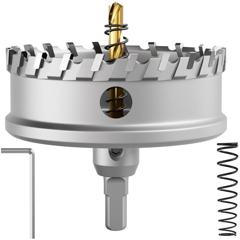 100-mm-bimetall-lochsäge – Wolframkarbid Für Edelstahl – Sauberer, Splitterfreier Schnitt – Federbelastete Zentrierspitze