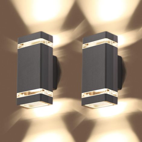 Ip65 Wasserdichte Led-wandleuchte – 2er-set – Aluminium – 3000 K – Moderne Beleuchtung Für Garten, Garage Und Terrasse