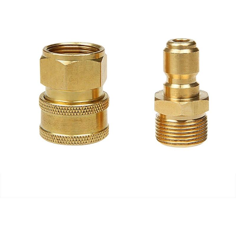 Set Mit 2 M22-schnellkupplungen Aus Messing – Innen- Und Außengewinde – Maximaler Druck 5000 Psi – Zubehör Für Hochdruckreiniger
