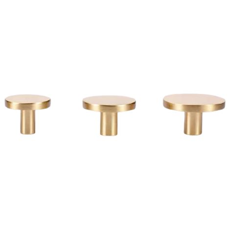 Aiducho 3er-set Möbelknöpfe Aus Messing, Schubladengriffe, Runde Türknöpfe Mit 25-mm-schrauben, 25/28/33 X 20 Mm