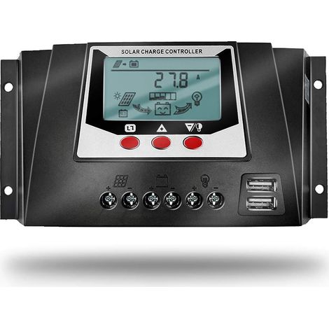 Aiducho 30a 12v/24v Solar-laderegler Mit Intelligenter Automatischer Erkennung Und Lcd-anzeige Für Solarbatterien - Wp3024d