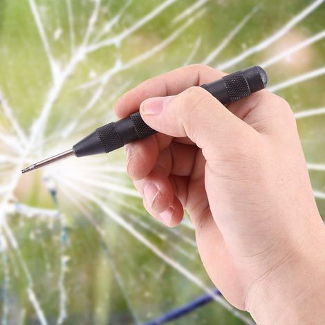 Aiducho 1 Stück Automatischer Körnerbohrer Mit Einstellbarer Kraft, Schwarzer Stahl