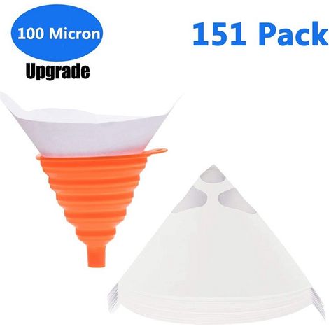 Groofoo 150er-packung Einweg-farbfilter, Farbfilterpapier Mit Silikon-falttrichter Für Auto-, Kunst-, Bastel- Und Hobbyprojekte, 100-mikron-siebfilter