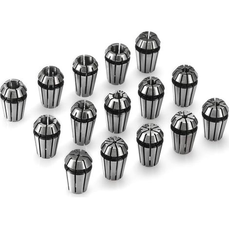 Aiducho 15-teiliges Er11 Präzisions-spannzangenset Mit Feder Für Cnc-gravier-, Fräs- Und Drehmaschinen, 1,0 Mm–7,0 Mm & 1/4", 1/8