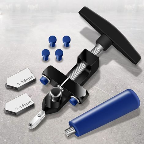 Aiducho 2-in-1 Glasschneider – Glasfliesenschneider Mit Rad, Manuelle Schneidemaschine Zum Öffnen Von Glas- Und Keramikfliesen (schwarz)